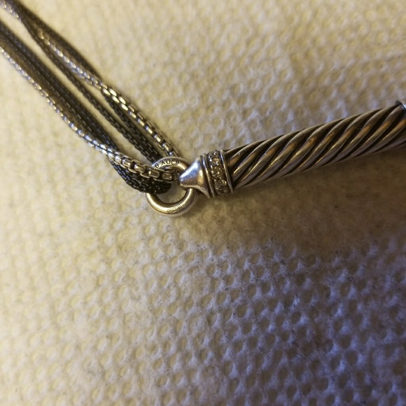 David Yurman tassel necklace in black and silver - Picture 2 of 8